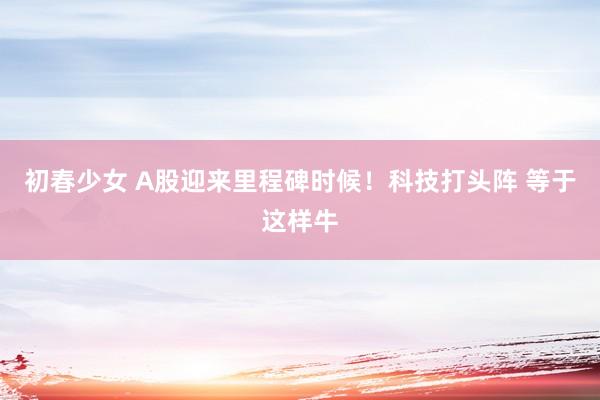 初春少女 A股迎来里程碑时候！科技打头阵 等于这样牛
