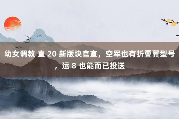 幼女调教 直 20 新版块官宣，空军也有折叠翼型号，运 8 也能而已投送