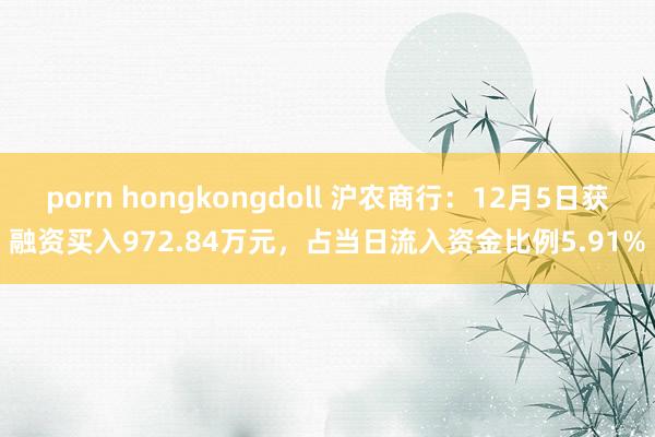 porn hongkongdoll 沪农商行：12月5日获融资买入972.84万元，占当日流入资金比例5.91%