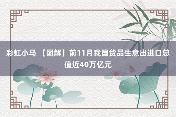 彩虹小马 【图解】前11月我国货品生意出进口总值近40万亿元