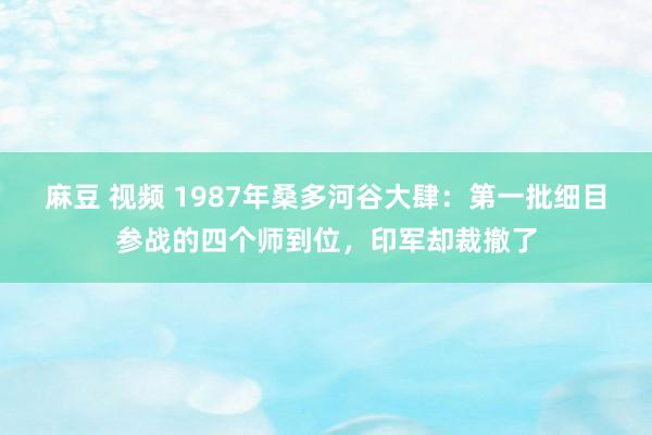 麻豆 视频 1987年桑多河谷大肆：第一批细目参战的四个师到位，印军却裁撤了