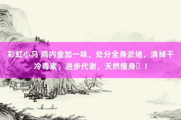 彩虹小马 鸡内金加一味，处分全身淤堵，清掉干冷毒素，进步代谢，天然瘦身​！