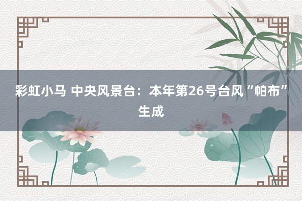 彩虹小马 中央风景台：本年第26号台风“帕布”生成