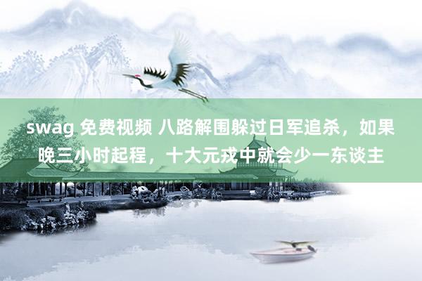 swag 免费视频 八路解围躲过日军追杀，如果晚三小时起程，十大元戎中就会少一东谈主