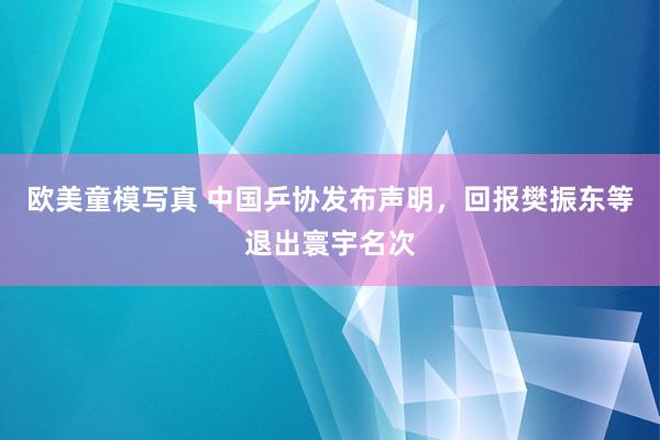 欧美童模写真 中国乒协发布声明，回报樊振东等退出寰宇名次