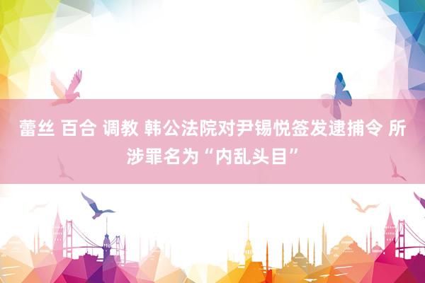 蕾丝 百合 调教 韩公法院对尹锡悦签发逮捕令 所涉罪名为“内乱头目”