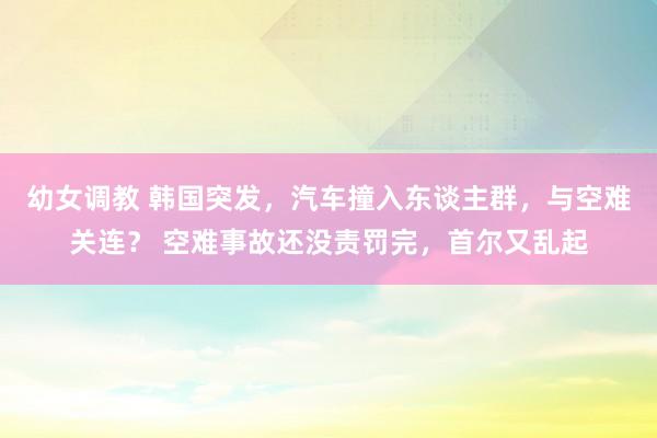 幼女调教 韩国突发，汽车撞入东谈主群，与空难关连？ 空难事故还没责罚完，首尔又乱起