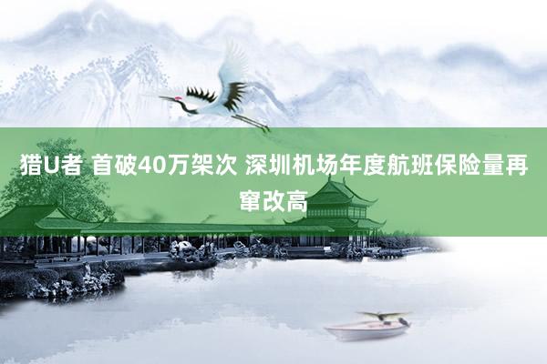 猎U者 首破40万架次 深圳机场年度航班保险量再窜改高