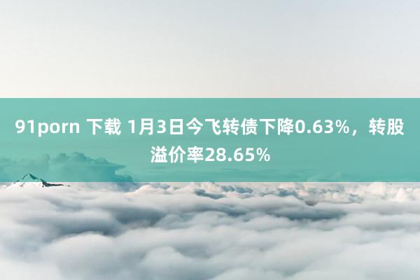 91porn 下载 1月3日今飞转债下降0.63%，转股溢价率28.65%
