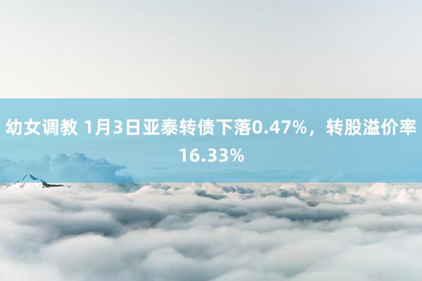 幼女调教 1月3日亚泰转债下落0.47%，转股溢价率16.33%