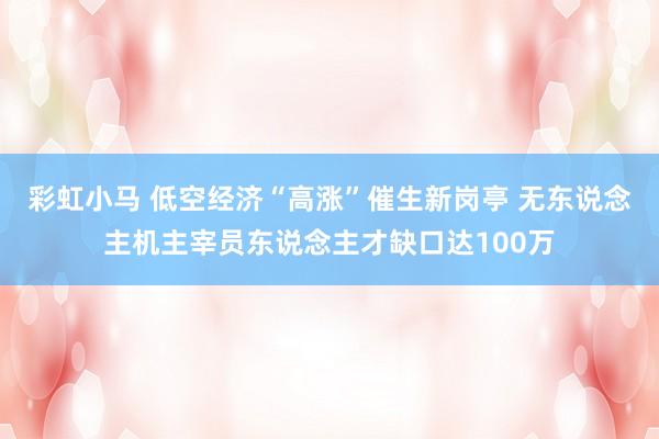 彩虹小马 低空经济“高涨”催生新岗亭 无东说念主机主宰员东说念主才缺口达100万