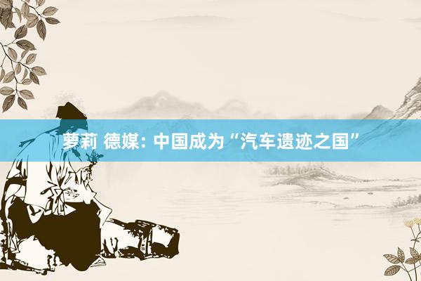 萝莉 德媒: 中国成为“汽车遗迹之国”