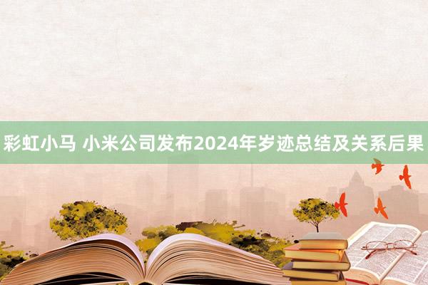 彩虹小马 小米公司发布2024年岁迹总结及关系后果