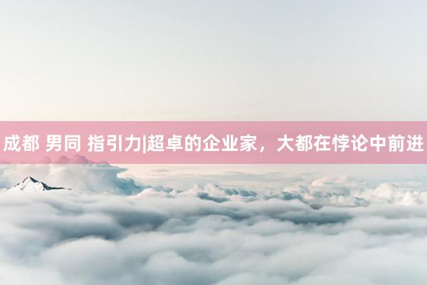 成都 男同 指引力|超卓的企业家，大都在悖论中前进