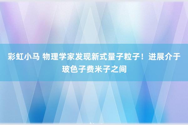彩虹小马 物理学家发现新式量子粒子！进展介于玻色子费米子之间