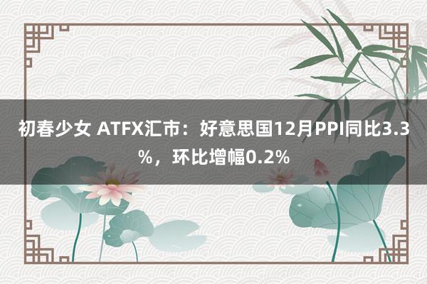初春少女 ATFX汇市：好意思国12月PPI同比3.3%，环比增幅0.2%