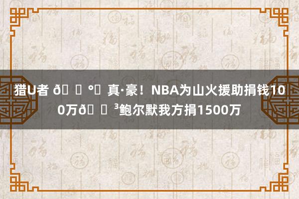 猎U者 💰️真·豪！NBA为山火援助捐钱100万😳鲍尔默我方捐1500万