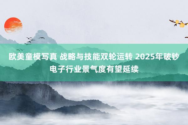 欧美童模写真 战略与技能双轮运转 2025年破钞电子行业景气度有望延续