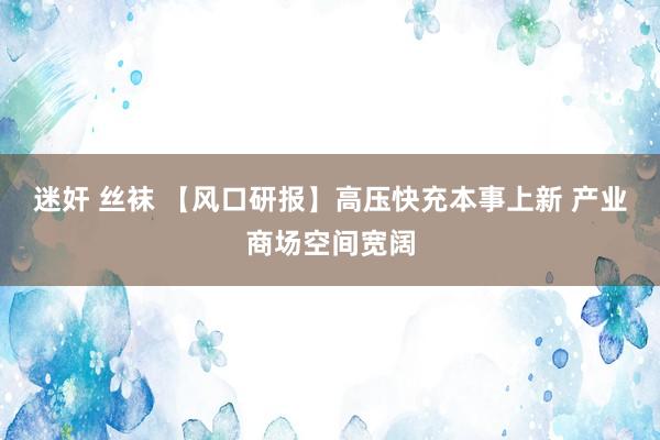 迷奸 丝袜 【风口研报】高压快充本事上新 产业商场空间宽阔