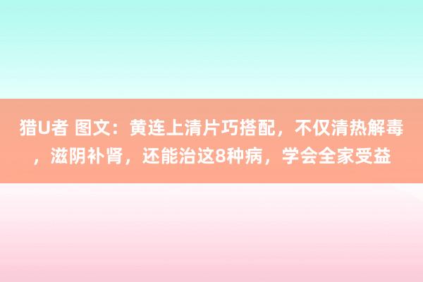 猎U者 图文：黄连上清片巧搭配，不仅清热解毒，滋阴补肾，还能治这8种病，学会全家受益