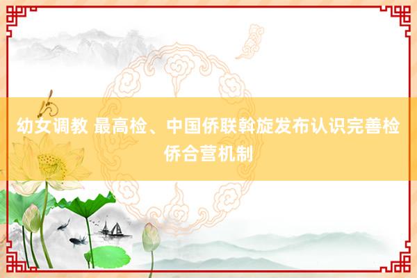 幼女调教 最高检、中国侨联斡旋发布认识完善检侨合营机制