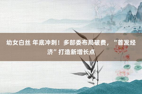 幼女白丝 年底冲刺！多部委布局破费，“首发经济”打造新增长点