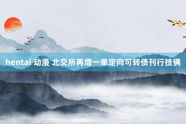 hentai 动漫 北交所再增一单定向可转债刊行技俩