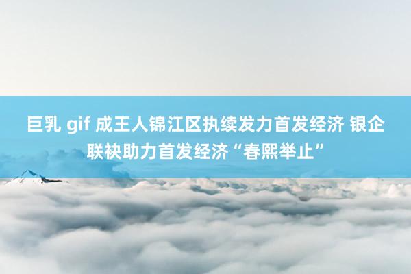 巨乳 gif 成王人锦江区执续发力首发经济 银企联袂助力首发经济“春熙举止”