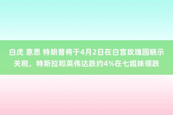 白虎 意思 特朗普将于4月2日在白宫玫瑰园晓示关税，特斯拉和英伟达跌约4%在七姐妹领跌