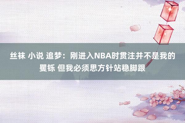 丝袜 小说 追梦：刚进入NBA时贯注并不是我的矍铄 但我必须思方针站稳脚跟