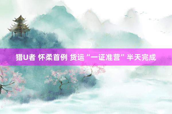 猎U者 怀柔首例 货运“一证准营”半天完成