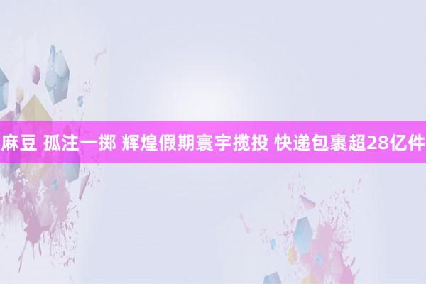 麻豆 孤注一掷 辉煌假期寰宇揽投 快递包裹超28亿件