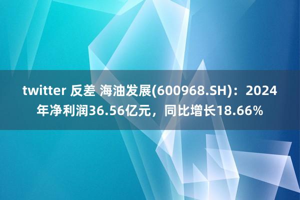 twitter 反差 海油发展(600968.SH)：2024年净利润36.56亿元，同比增长18.66%