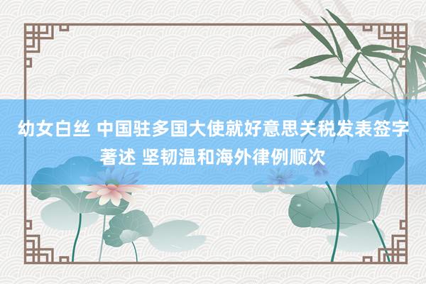 幼女白丝 中国驻多国大使就好意思关税发表签字著述 坚韧温和海外律例顺次