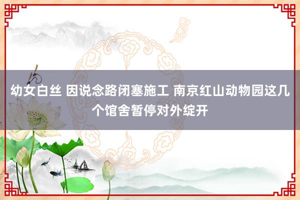 幼女白丝 因说念路闭塞施工 南京红山动物园这几个馆舍暂停对外绽开